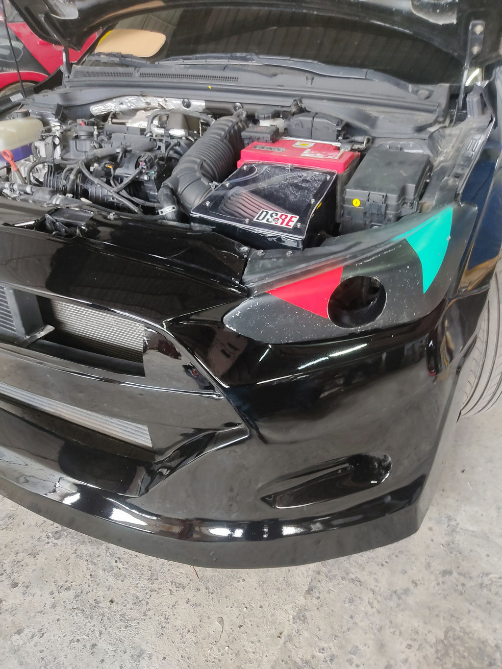 Fiberglass front bumper TCR style Hyundai Veloster
